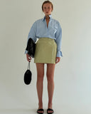 CROCO OLIVE MINI SKIRT