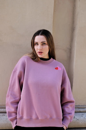 Світшот Pink oversized sweatshirt with hearts