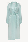 Шовковий халат блакитний