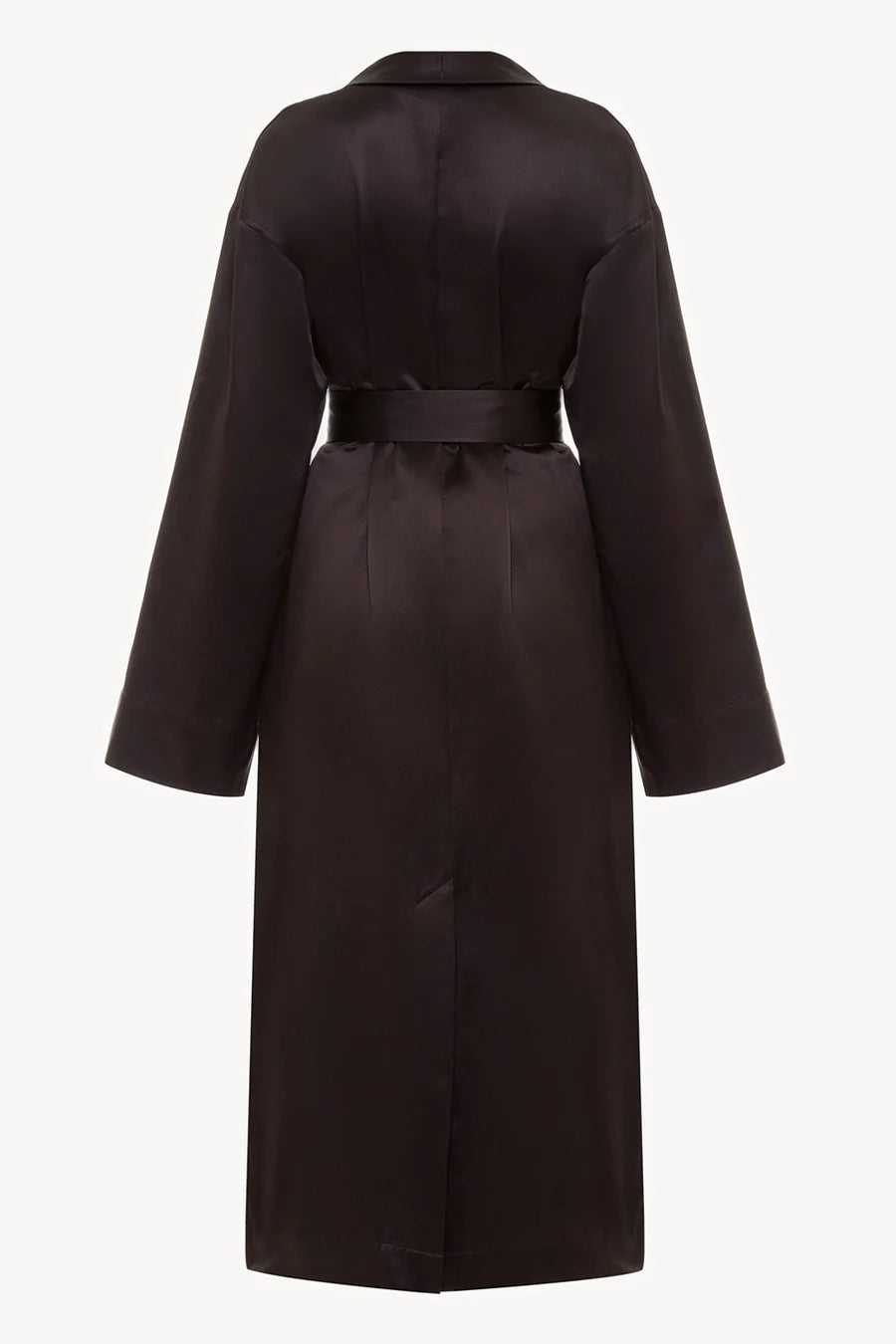 Шовкове жіноче пальто-халат коричневого кольору