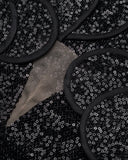 Сукня-бюстьє максі з блискітками, квітковими аплікаціями та багатошаровими пелюстками