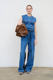 PLEATED WIDE-LEG JEANS