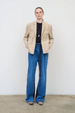 PLEATED WIDE-LEG JEANS