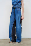 PLEATED WIDE-LEG JEANS