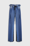 PLEATED WIDE-LEG JEANS