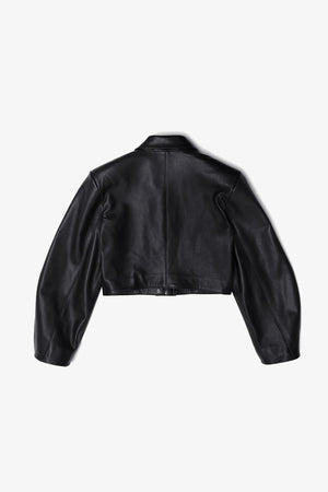 IRIS CROPPED LEATHER JACKET Black