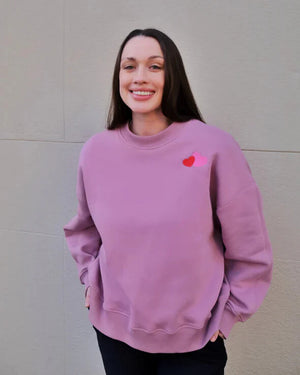 Світшот Pink oversized sweatshirt with hearts