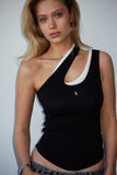 Asymmetric Tank Top - White