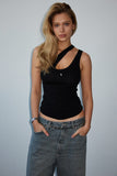 Asymmetric Tank Top - Black