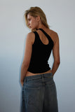 Asymmetric Tank Top - Black