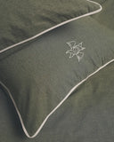 Постіль при Серафимі - зелена з молочним кантом