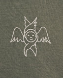 Постіль при Серафимі - зелена з молочним кантом