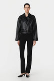 IRIS CROPPED LEATHER JACKET Black