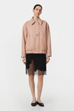 AFFECTION LEATHER BOMBER JACKET Powder pink