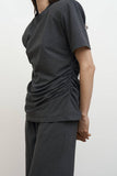 Футболка з драпіруванням графіт