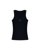 BLACK RIBBED TANK TOP