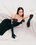 Класичні рукавички з аплікацією ручної роботи з квітковим візерунком