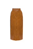 CROCO OCHRE MIDI SKIRT