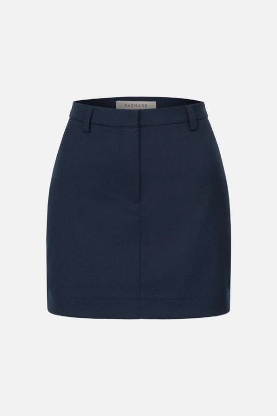 Спідниця міні вовняна з високою посадкою