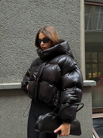 Дута куртка з еко-пуху чорна