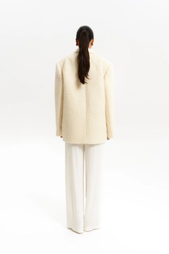 Пальто-жакет оверсайз з альпаки