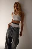 Embroidered Cropped Top - Ivory