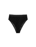 EMBROIDERED LACE HIGH-WAISTED BRIEFS BLACK