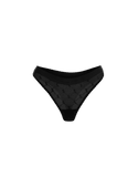 EMBROIDERED LACE THONGS BLACK