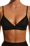 EMBROIDERED LACE TRIANGLE BRALETTE BLACK