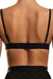 EMBROIDERED LACE TRIANGLE BRALETTE BLACK