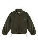 Embroidered Zipped Polar Fleece - Olive