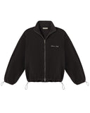Embroidered Zipped Polar Fleece - Warm Gray