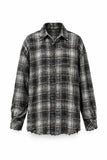 DISTRESSED PLAID SHIRT