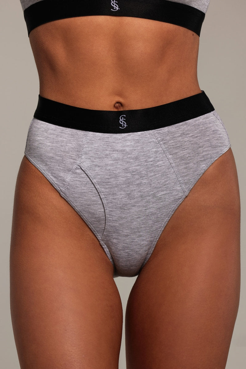 GREY MODAL HIGH-WAISTED BRIEF