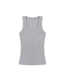 GREY RIBBED TANK TOP