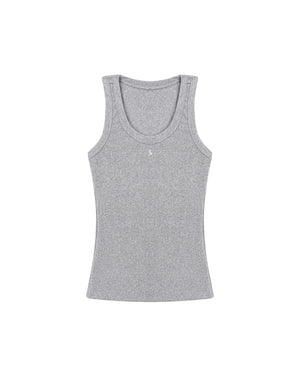 GREY RIBBED TANK TOP