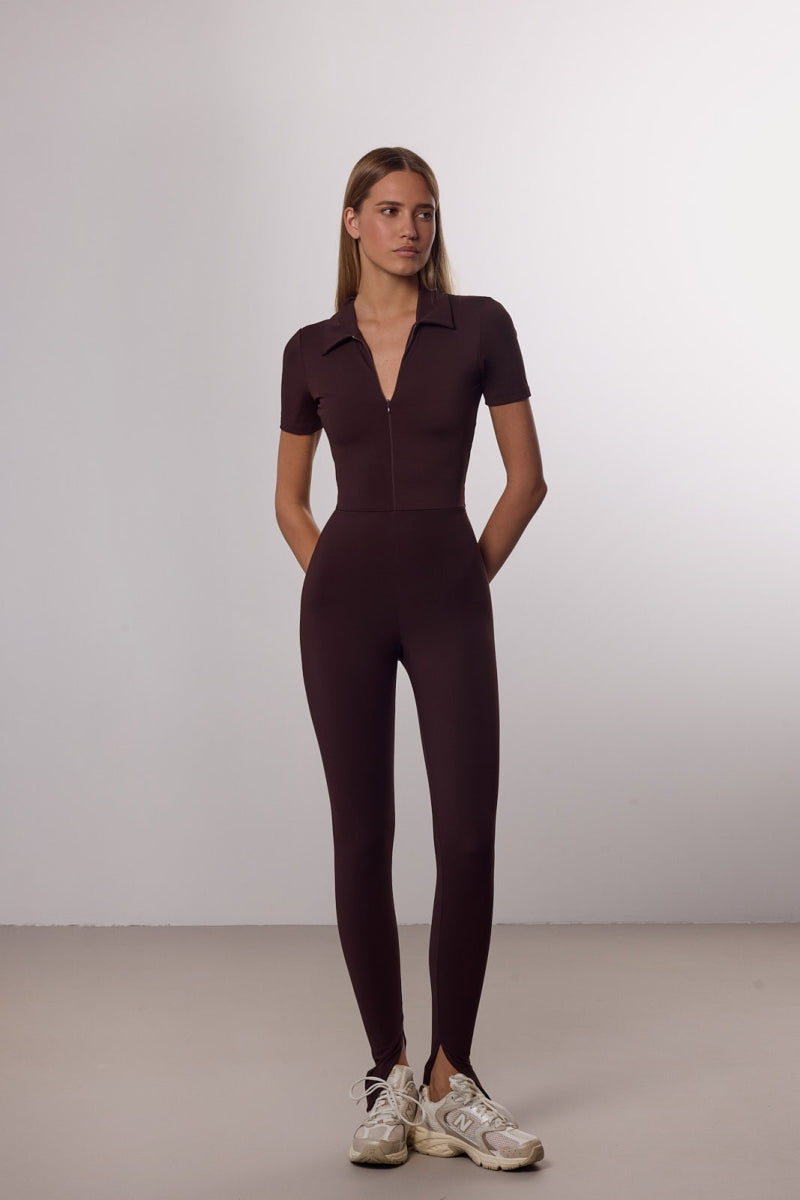 Half-Zip Leotard Espresso