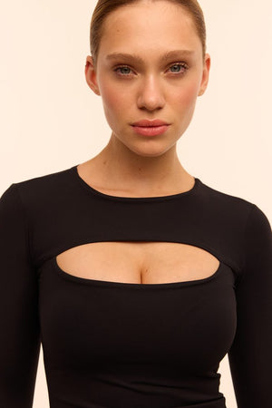 Лонгслів з вирізом Anastasia black