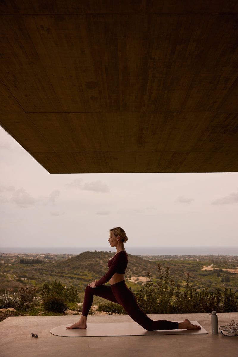High-Waist Burgundy Leggings