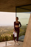High-Waist Burgundy Leggings