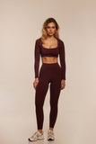 High-Waist Burgundy Leggings