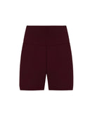 High-Waist Burgundy Shorts