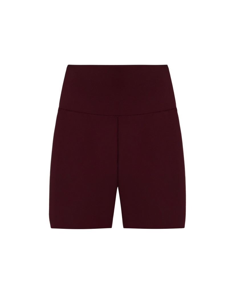 High-Waist Burgundy Shorts