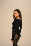Лонгслів з легкою прозорістю Tina black
