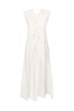 Layered Midi Dress with Embroidery