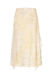 LACE LAYERED MIDI SKIRT