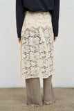 LACE LAYERED MIDI SKIRT