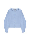 KNIT HOOD BLUE CARDIGAN