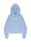 KNIT HOOD BLUE CARDIGAN