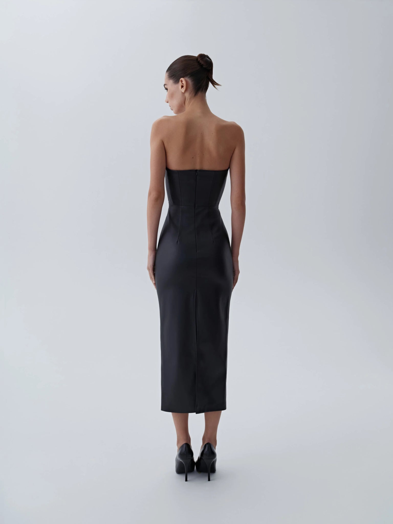 Cукня з преміальної екошкіри міді